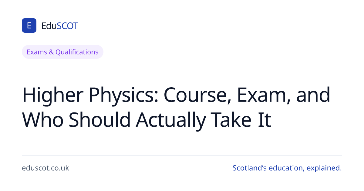 Higher Physics Scotland 2026 — Course, Exam, Pass Rate | EduSCOT